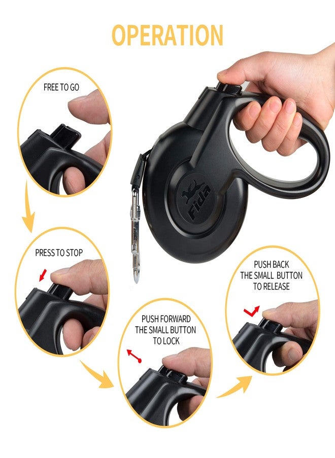 Fida Retractable Dog Leash, Heavy Duty 16 ft for Medium Dog or Cat up to 55 lbs, Pet Walking Leash, Tangle Free, One-Handed Brake, Styleash Series (M, Black) - Image 4